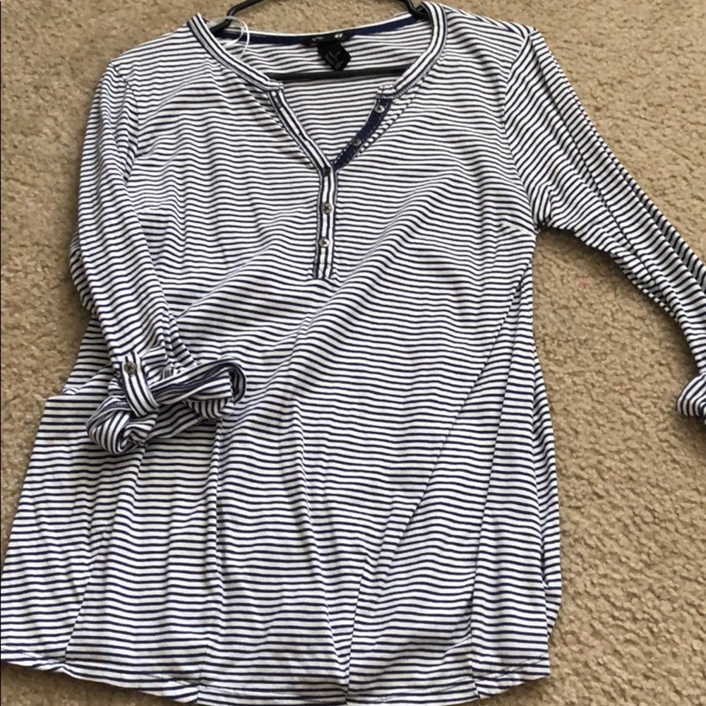 Two 3/4 sleeve maternity shirts